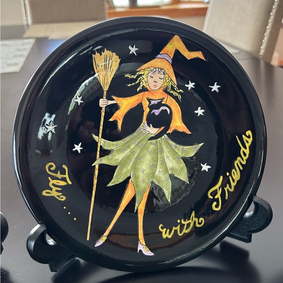 Halloween plates with plate stands. Set of 4 - Picture 4 of 5